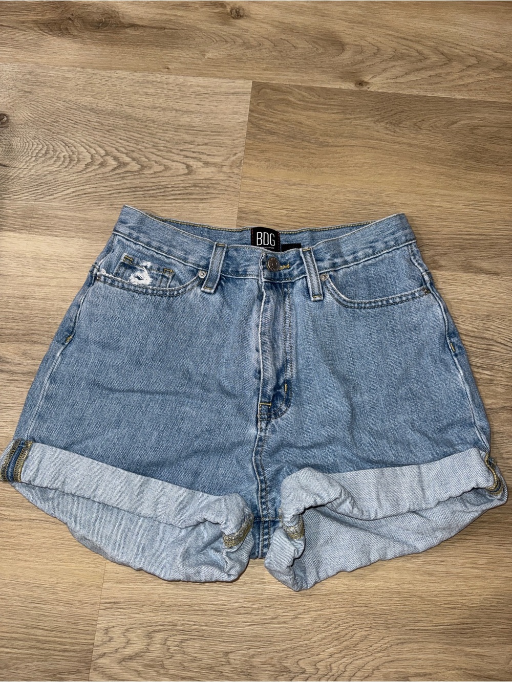 BDG Light Wash Mom High-Rise Denim Shorts